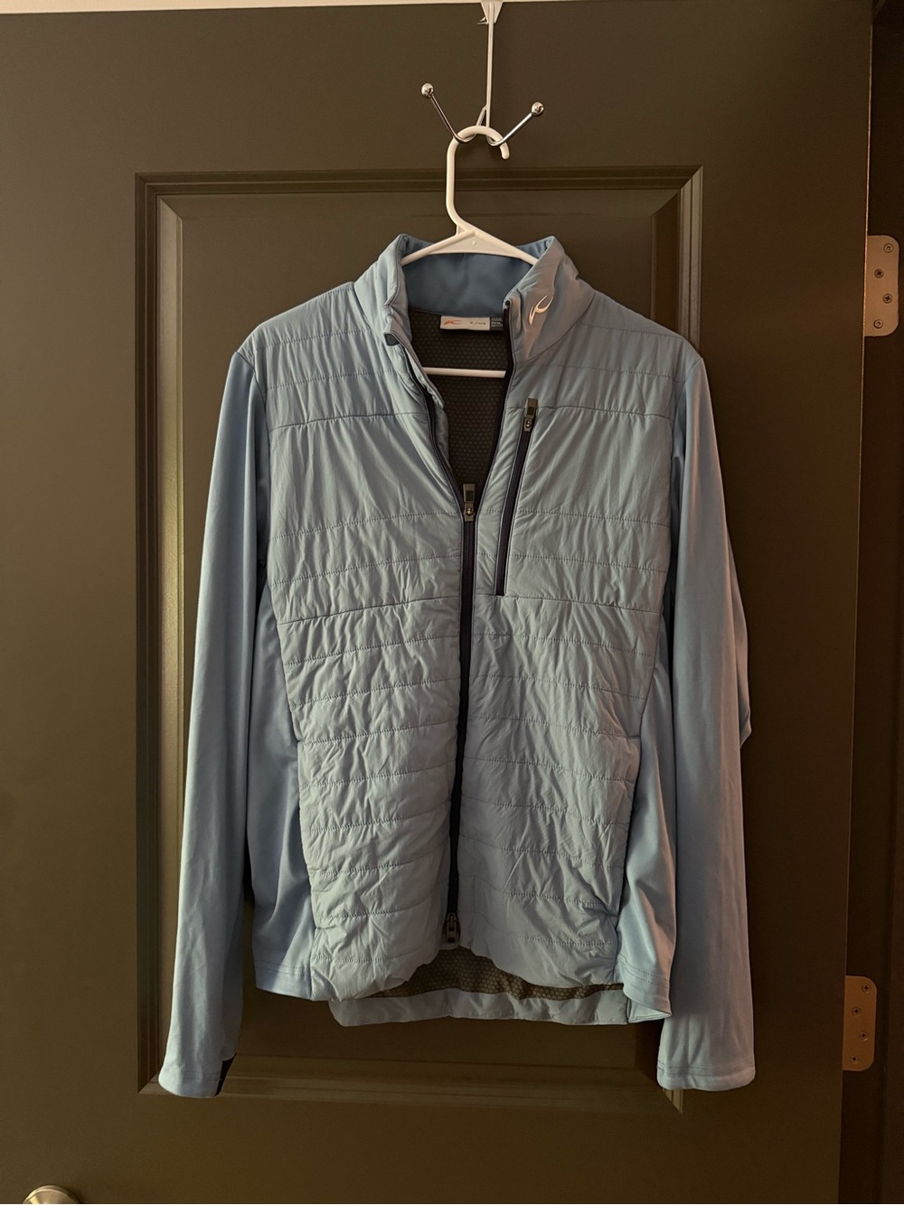 Men's Light Blue Quilted Puffer Jacket